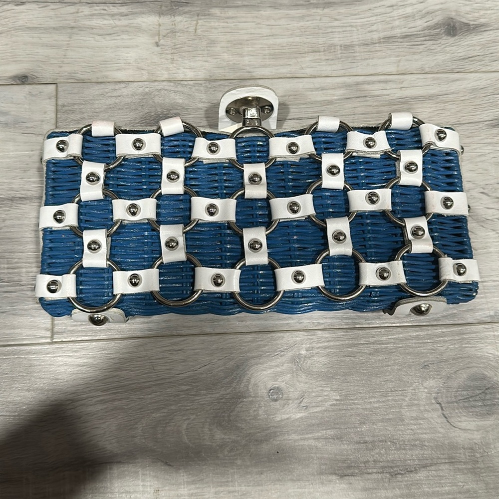 Hype blue and white handbag